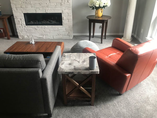 Stone Top End Table